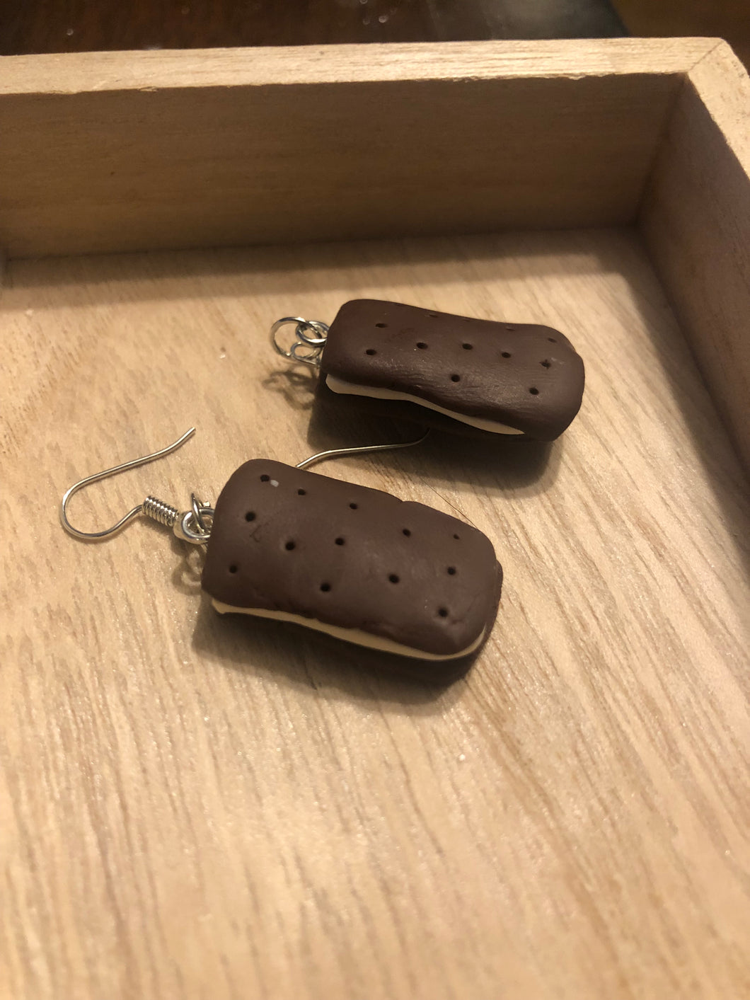 Ice Cream Sandwich Dangle Earrings