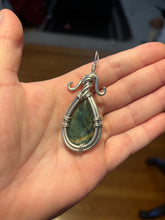 Load image into Gallery viewer, Green Jasper Wire Wrapped Pendant
