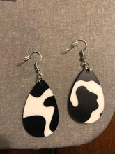 Load image into Gallery viewer, Cow Print Dangle Earrings
