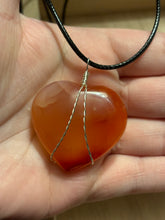 Load image into Gallery viewer, Carnelian Heart Wire Wrapped Necklace
