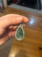 Load image into Gallery viewer, Green Jasper Wire Wrapped Pendant
