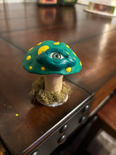 Load image into Gallery viewer, Green &amp; Yellow Mushroom Sculpture
