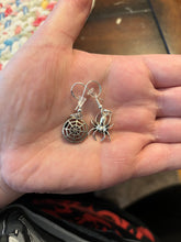 Load image into Gallery viewer, Spider &amp; Web Dangle Earrings
