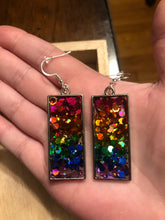 Load image into Gallery viewer, Rainbow glitter Dangle Earrings
