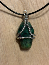 Load image into Gallery viewer, Ruby &amp; Zoisite Coffin Wire Wrapped Necklace
