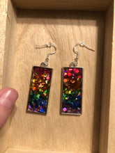 Load image into Gallery viewer, Rainbow glitter Dangle Earrings
