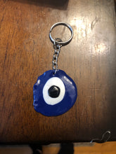 Load image into Gallery viewer, Clay Evil Eye Keychain
