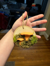 Load image into Gallery viewer, Wooden Mossy Mushroom Wall Art
