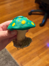 Load image into Gallery viewer, Green &amp; Yellow Mushroom Sculpture
