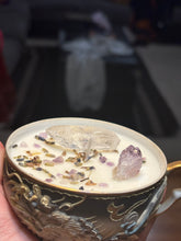 Load image into Gallery viewer, “Lavender Vanilla” Scented Teacup Crystal Candle
