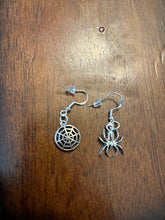 Load image into Gallery viewer, Spider &amp; Web Dangle Earrings
