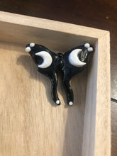 Load image into Gallery viewer, Black &amp; White Moon Moth Pin
