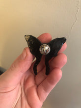 Load image into Gallery viewer, Black &amp; White Moon Moth Pin
