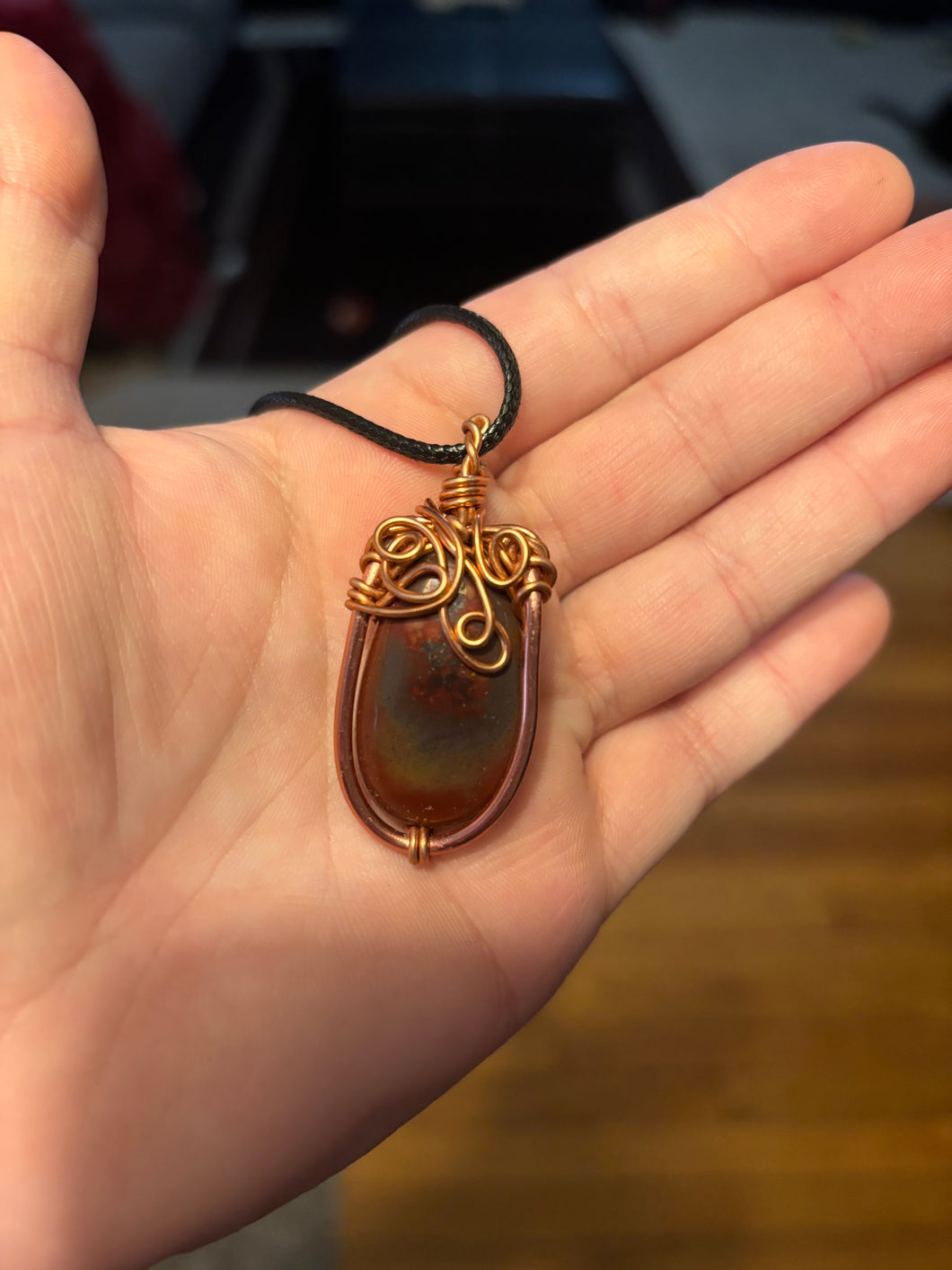 Red Jasper Wire Wrapped Necklace