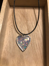 Load image into Gallery viewer, Holographic Glitter Heart Necklace
