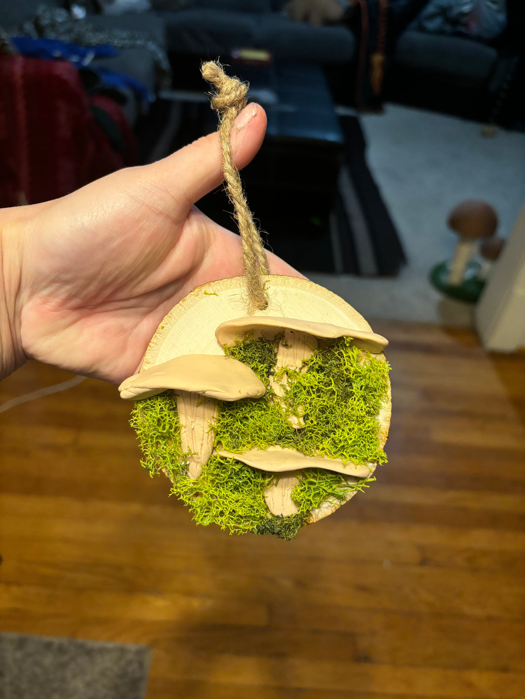 Wooden Mossy Mushroom Wall Art.