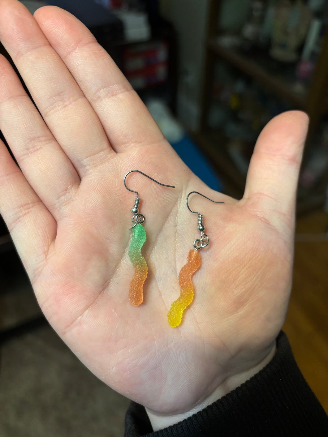 Sour Gummy Worm Dangle Earrings