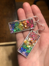 Load image into Gallery viewer, Rainbow glitter Dangle Earrings
