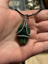 Load image into Gallery viewer, Ruby &amp; Zoisite Coffin Wire Wrapped Necklace
