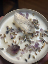 Load image into Gallery viewer, “Lavender Vanilla” Scented Teacup Crystal Candle
