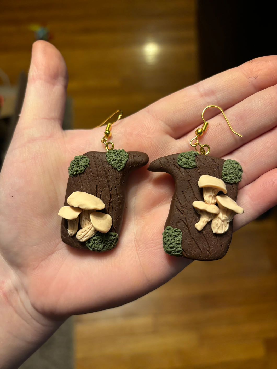 Mushroom Log Earrings