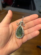 Load image into Gallery viewer, Green Jasper Wire Wrapped Pendant
