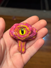 Load image into Gallery viewer, Pink/ Yellow Trippy Mushroom Fridge Magnet
