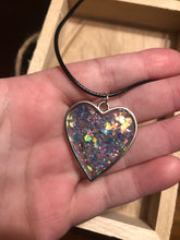 Load image into Gallery viewer, Holographic Glitter Heart Necklace
