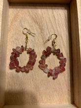 Load image into Gallery viewer, Strawberry Quartz Crystal Chip Dangle Earrings
