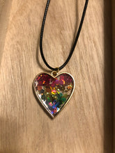 Load image into Gallery viewer, Rainbow Glitter Heart Necklace
