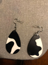 Load image into Gallery viewer, Cow Print Dangle Earrings
