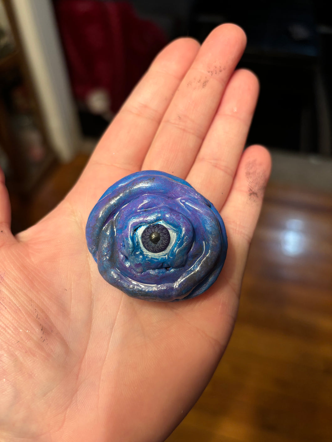 Blue/Purple Monster Eye Fridge Magnet