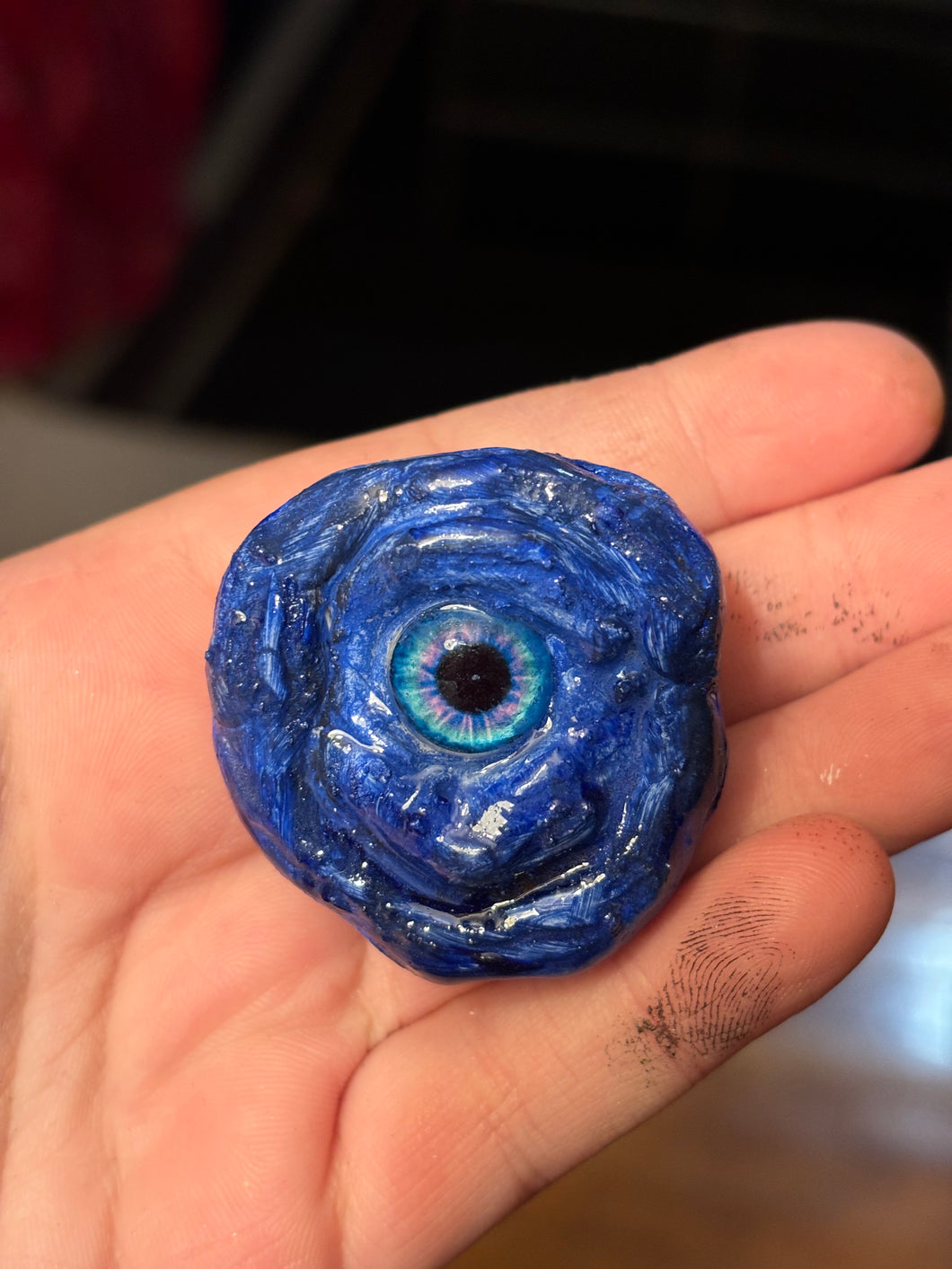 Blue Monster Eye Fridge Magnet