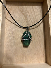 Load image into Gallery viewer, Ruby &amp; Zoisite Coffin Wire Wrapped Necklace
