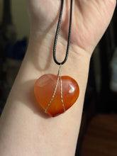 Load image into Gallery viewer, Carnelian Heart Wire Wrapped Necklace
