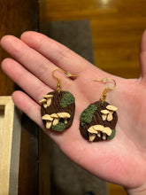 Load image into Gallery viewer, Mushroom Log Dangle Earrings
