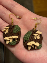 Load image into Gallery viewer, Mushroom Log Dangle Earrings
