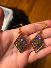 Load image into Gallery viewer, Glittery Scrapbook Style Dangly Earrings
