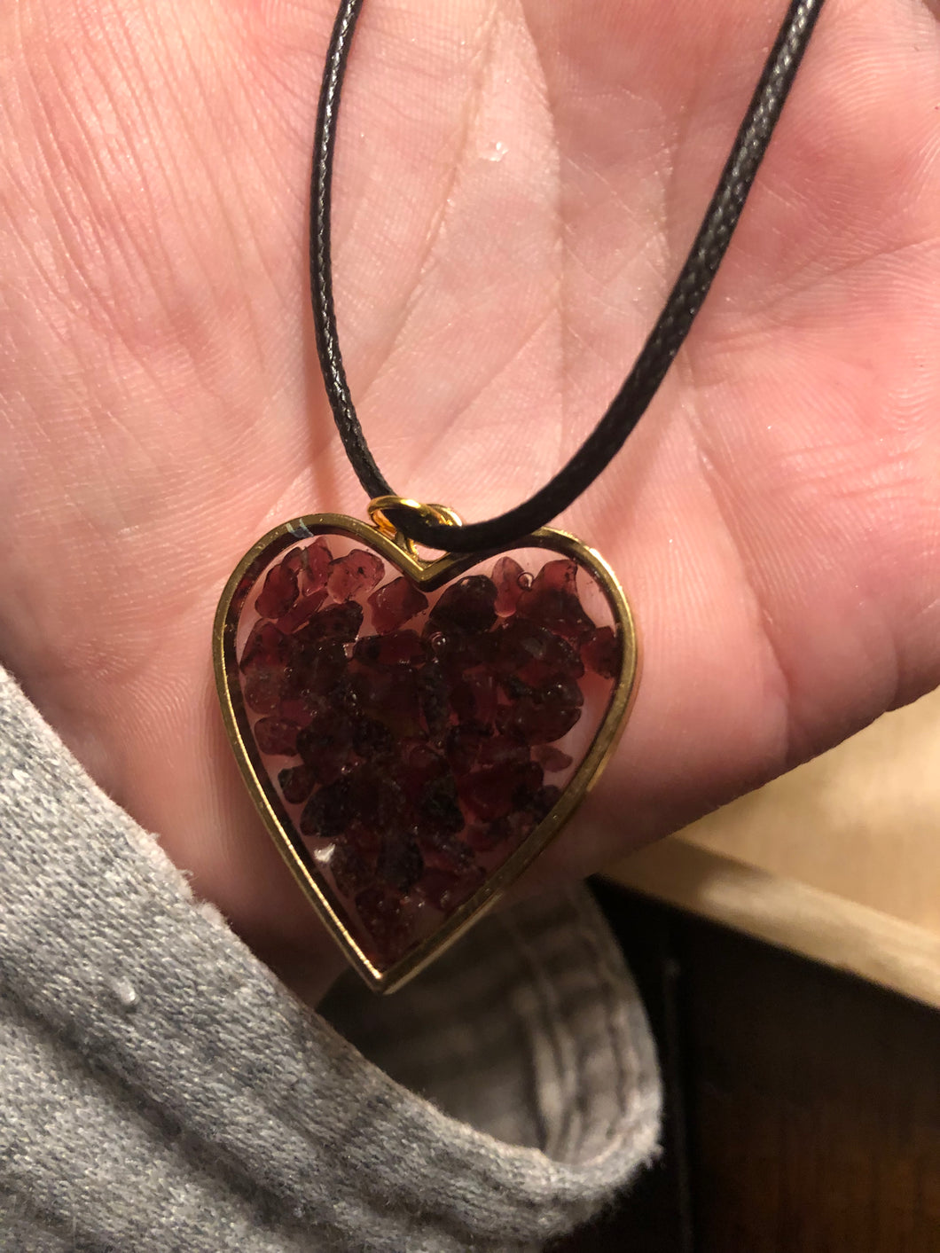 Garnet Heart Necklace