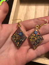 Load image into Gallery viewer, Glittery Scrapbook Style Dangly Earrings
