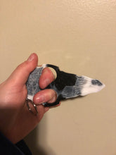 Load image into Gallery viewer, B&amp;W Bird Skull Self Defense Keychain
