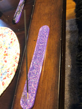 Load image into Gallery viewer, Purple Glittery Moon Phases Incense Holder
