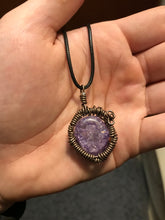 Load image into Gallery viewer, Purple Crackle Quartz Wire Wrapped Necklace
