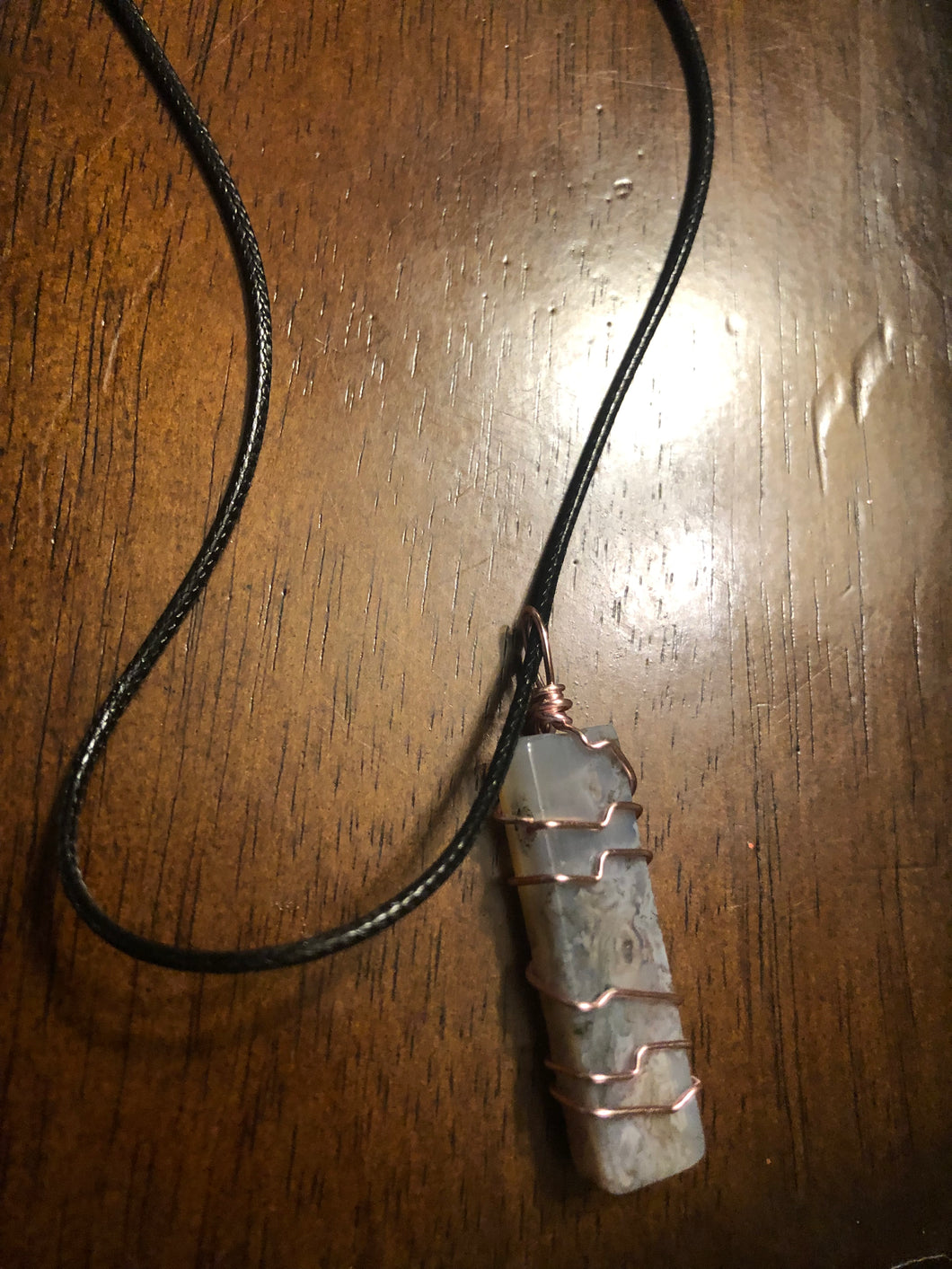 India Agate Wire Wrapped Necklace