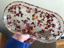 Load image into Gallery viewer, Large Gold Leaf &amp; Rose Petal Tray
