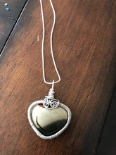 Load image into Gallery viewer, Polychrome Jasper Heart Wire Wrapped Necklace
