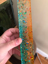 Load image into Gallery viewer, Orange / Blue Glitter Moon Phase Incense Holder
