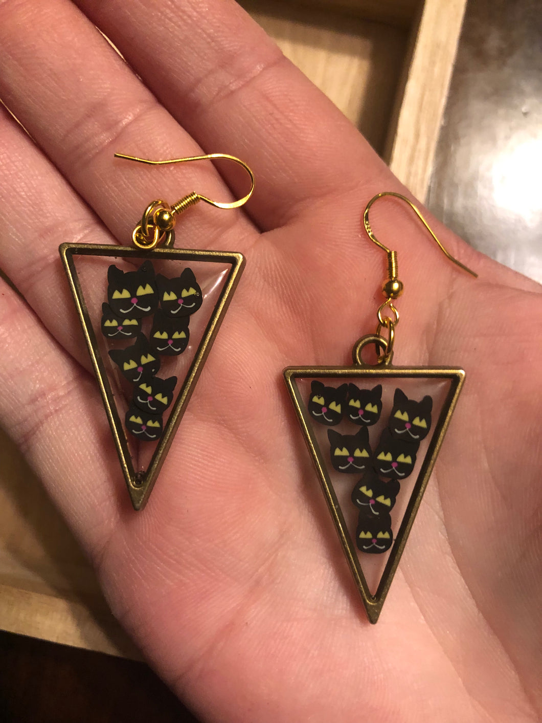 Black Cat Dangle Earrings