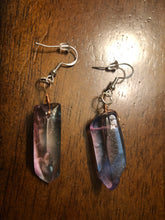 Load image into Gallery viewer, Dangly Cotton Candy Aura Quartz Earrings
