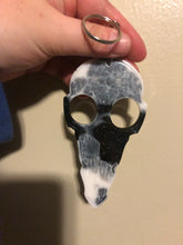 Load image into Gallery viewer, B&amp;W Bird Skull Self Defense Keychain
